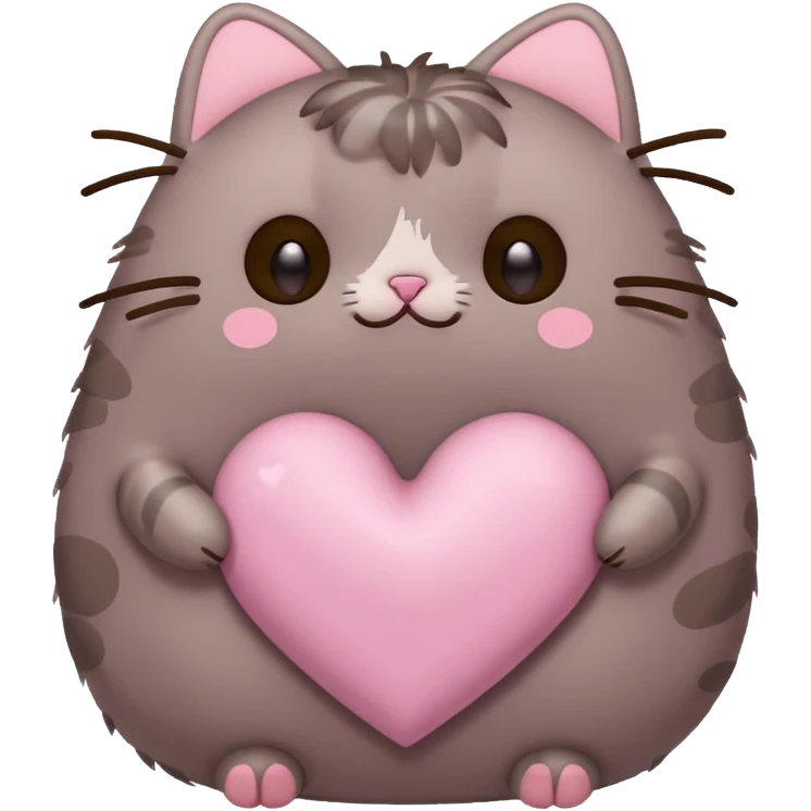 pusheen heart Pink cute emoji