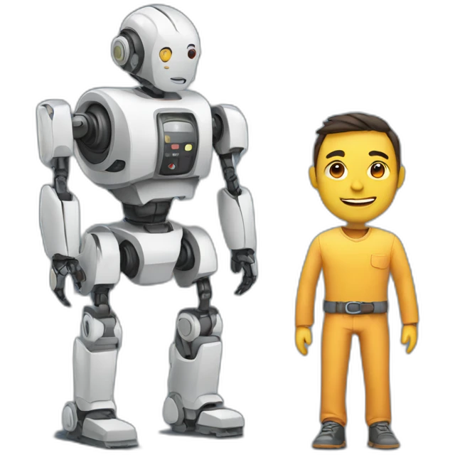 man and robot emoji