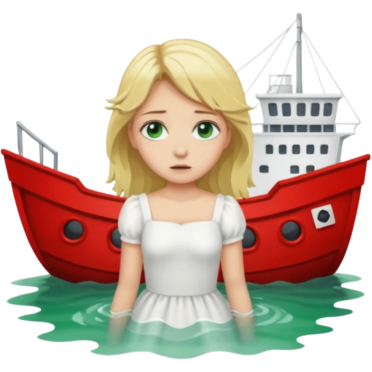 sad depressed weak cs major who is a pretty girl with blond hair and green eyes drowning on ship emoji