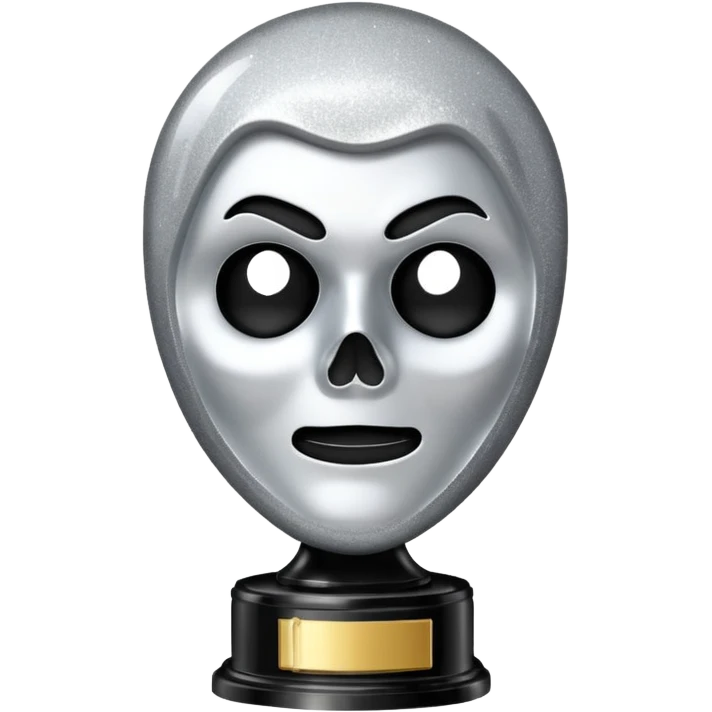 glitter trofeu com a cara do ghostface branco emoji