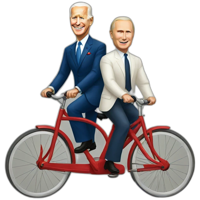 Biden,Putin riding red bicycle emoji