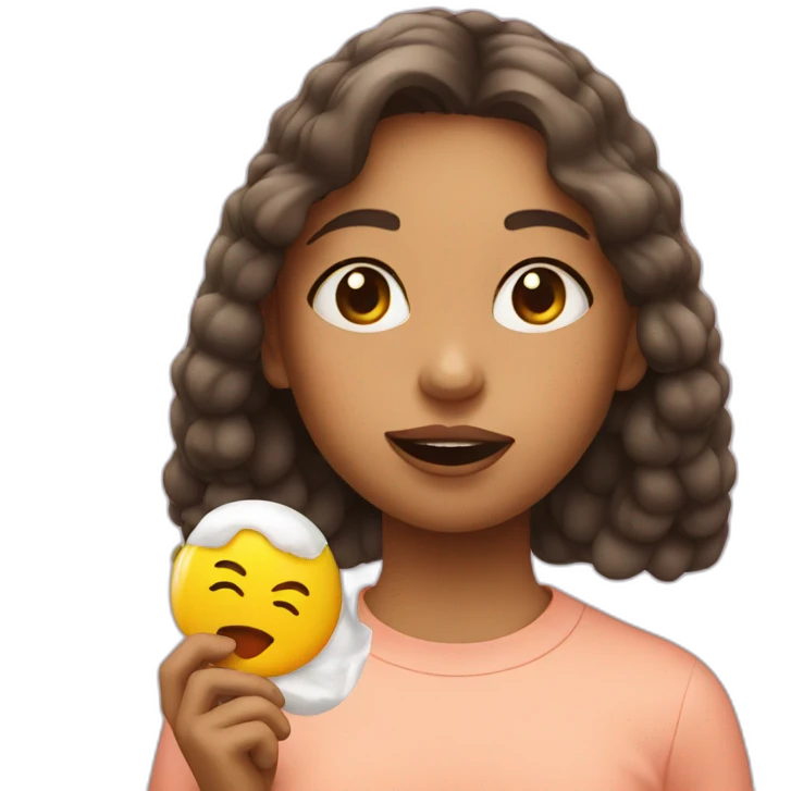 Girl chewing gum emoji