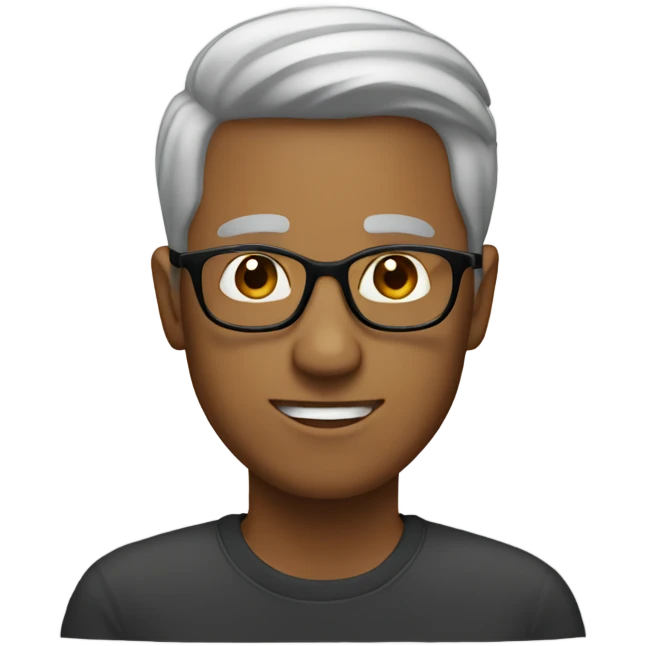 light brown man with fade older glasses emoji