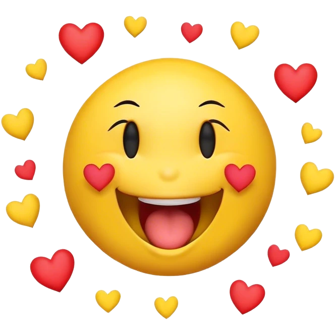 A smiley face with hearts around the head yelling I love you! emoji