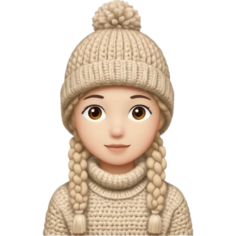 high school student wearing a crochetted winter hat. the hat should be an oatmeal color and texture. remove the pompom emoji