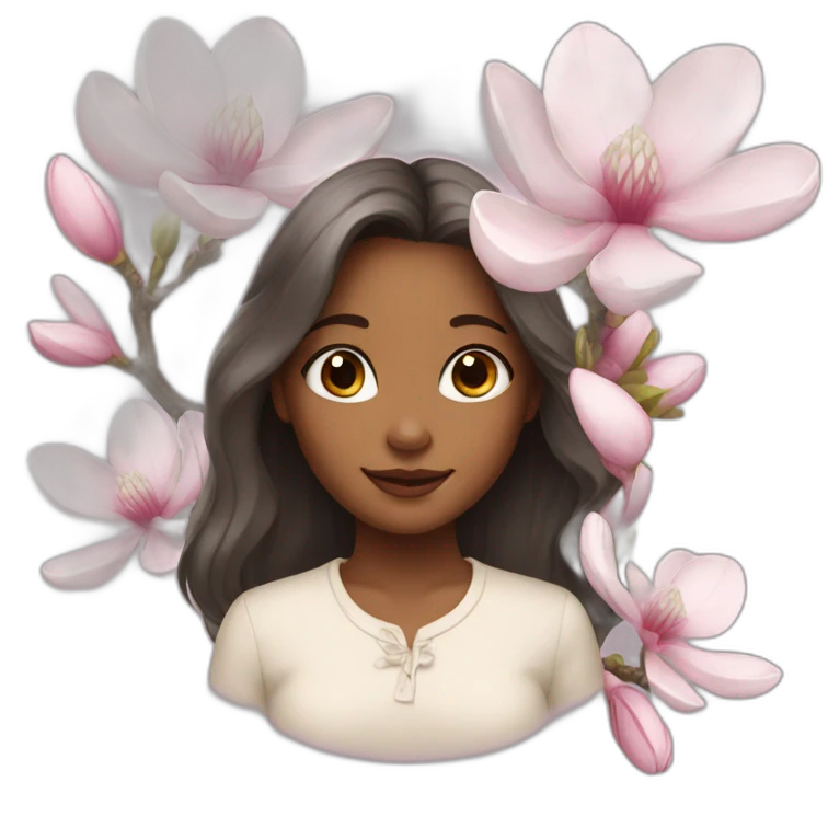 girl with magnolia emoji
