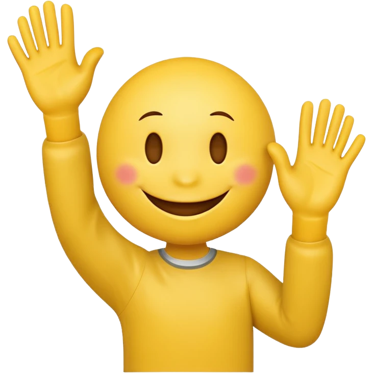 Smiley face with hands waving  emoji