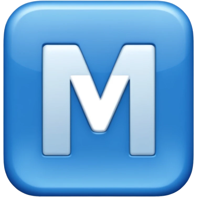 create CAPTIAL LETTER " MA" IN SQUARE SHAPE BLUE BACKGROUND emoji