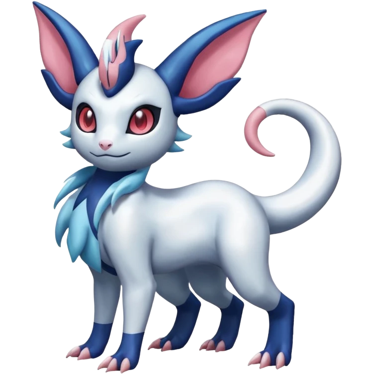 Shiny Absol-Salandit-Sylveon-Amaura-Fakémon-hybrid-creature (full body)  emoji
