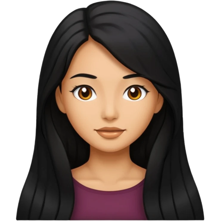 Mujer trigueña pelo negro largo emoji