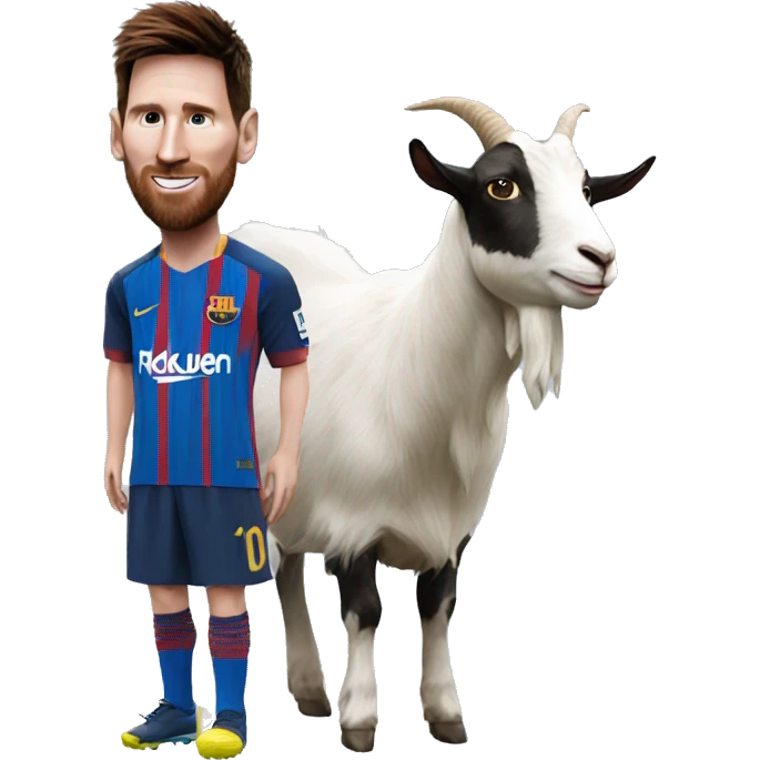 Messi with a goat beside him emoji