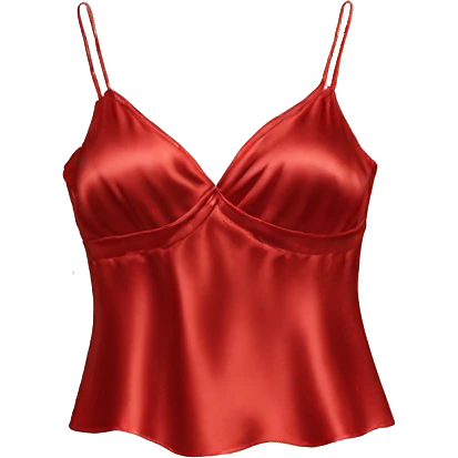 Hyper Realistic isolated red silk camisole top. emoji