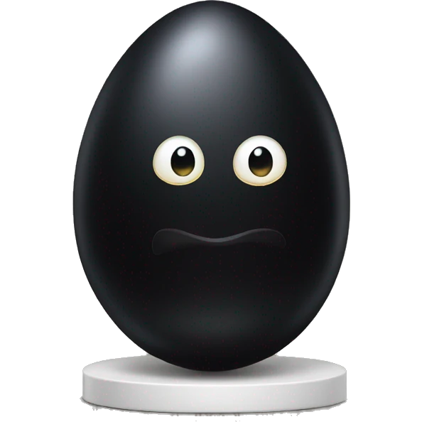 black egg on a pedastal emoji
