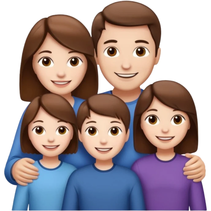 family aill white / browm hair emoji