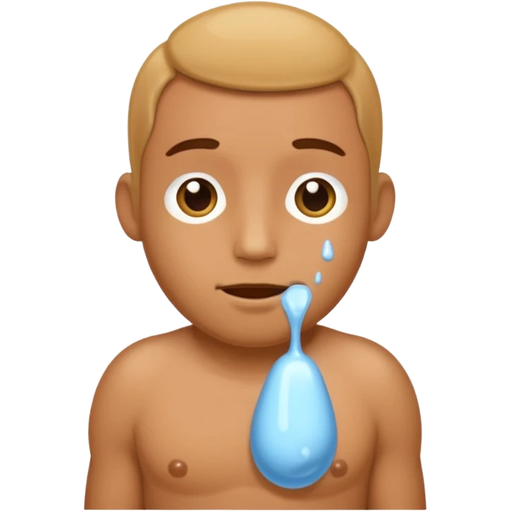 naked man with 2 balls and a penis with cum emoji