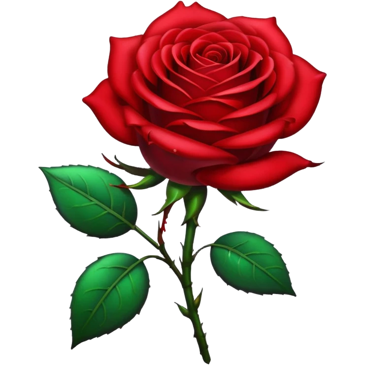 glitter red rose with blood emoji