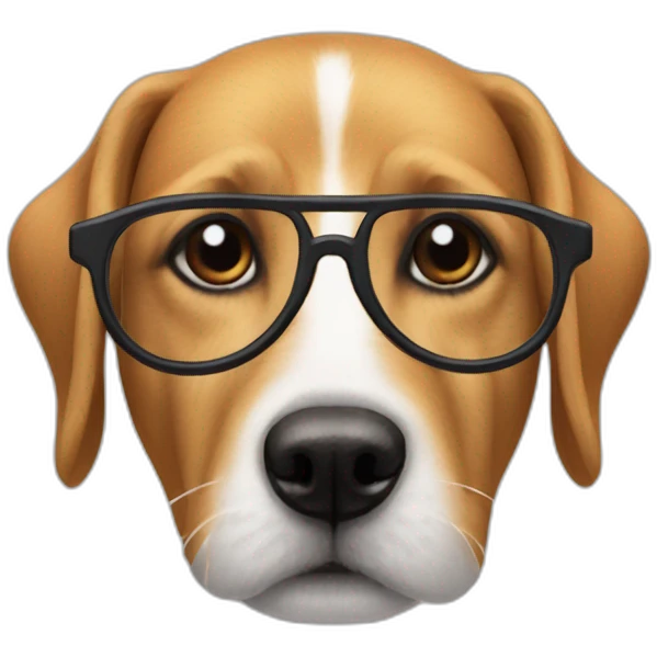 Chien avec des lunettes de solei emoji