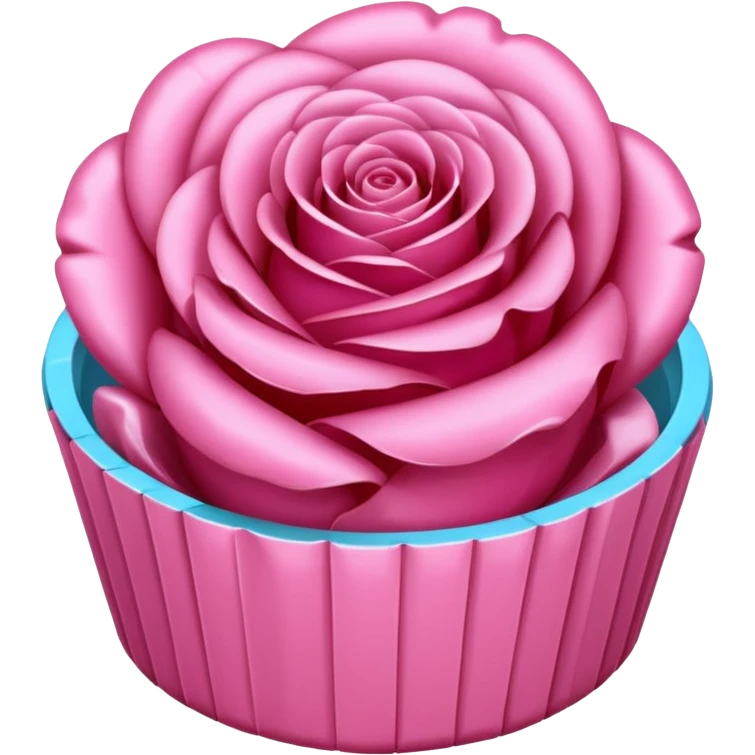 un bonbon rose rond dans un emballage emoji