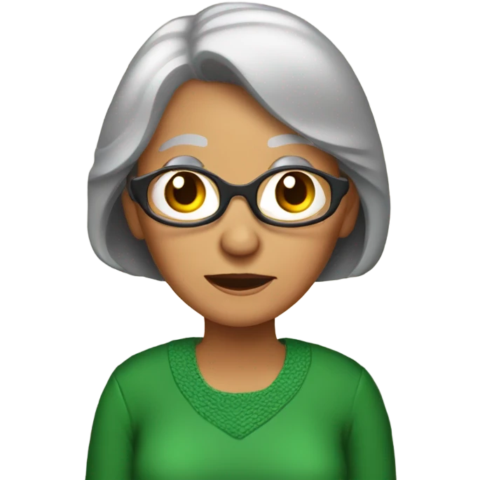 70-year-old mom with a gray bob who is turning off the Christmas tree lights emoji