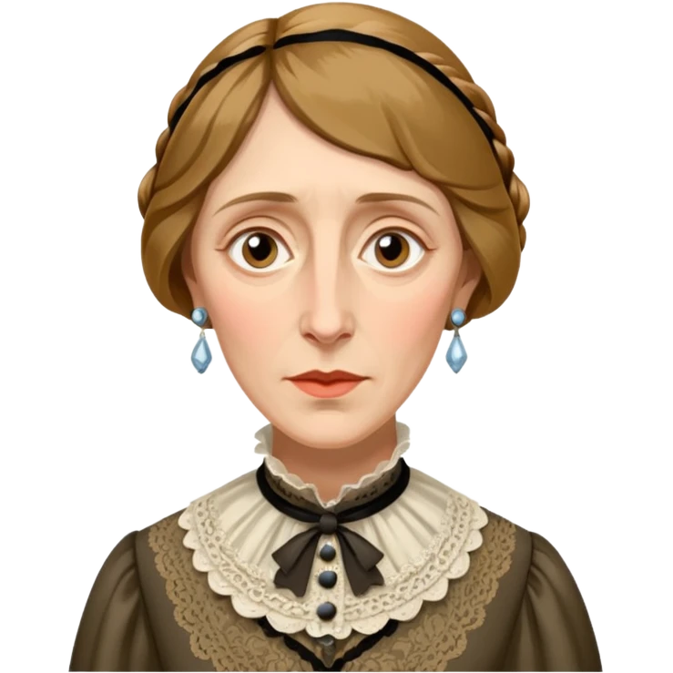 Virginia woolf as a victorian emoji