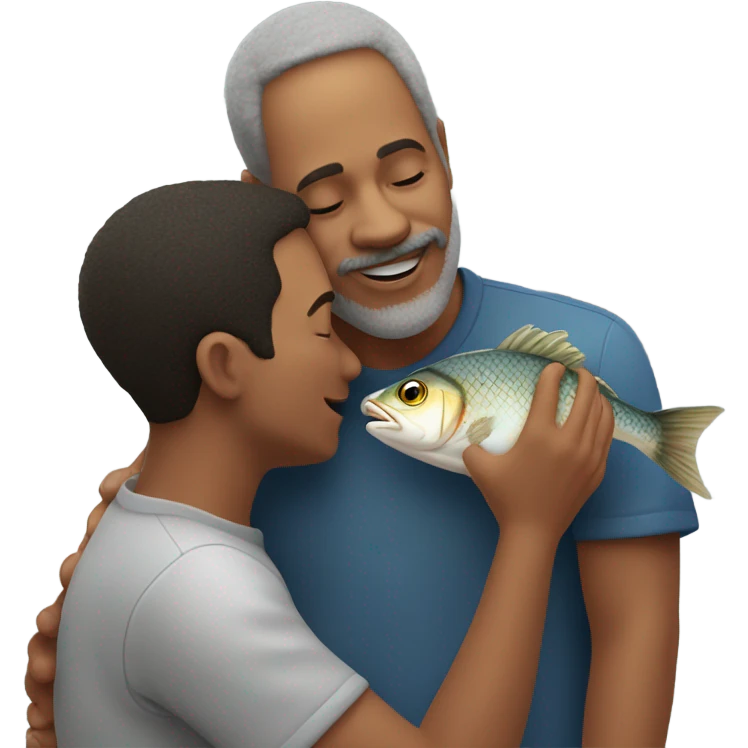 Dad kissing fish emoji