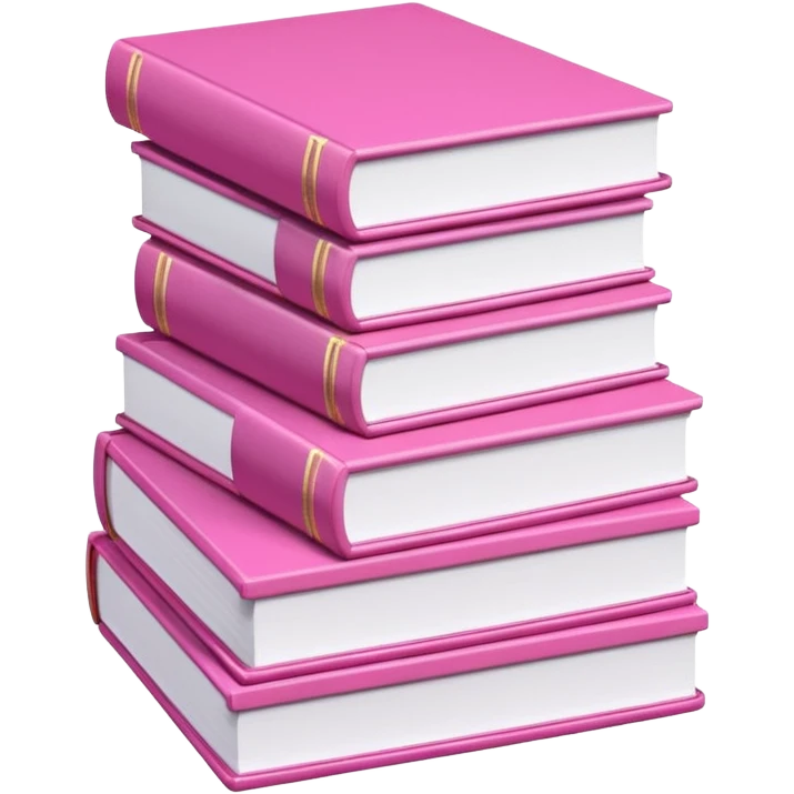 Pink and white books emoji