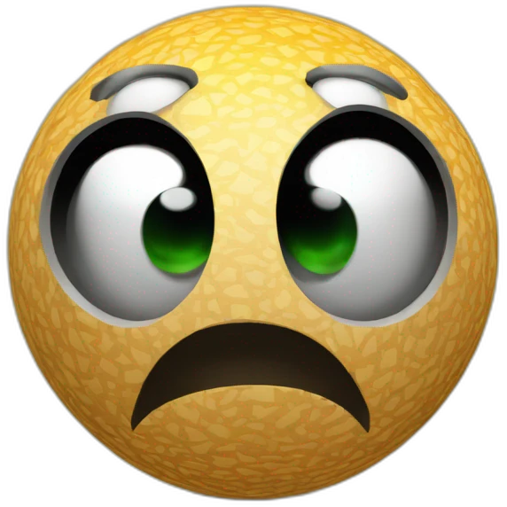 3d sphere with a cartoon Creeper skin texture with big confident eyes emoji