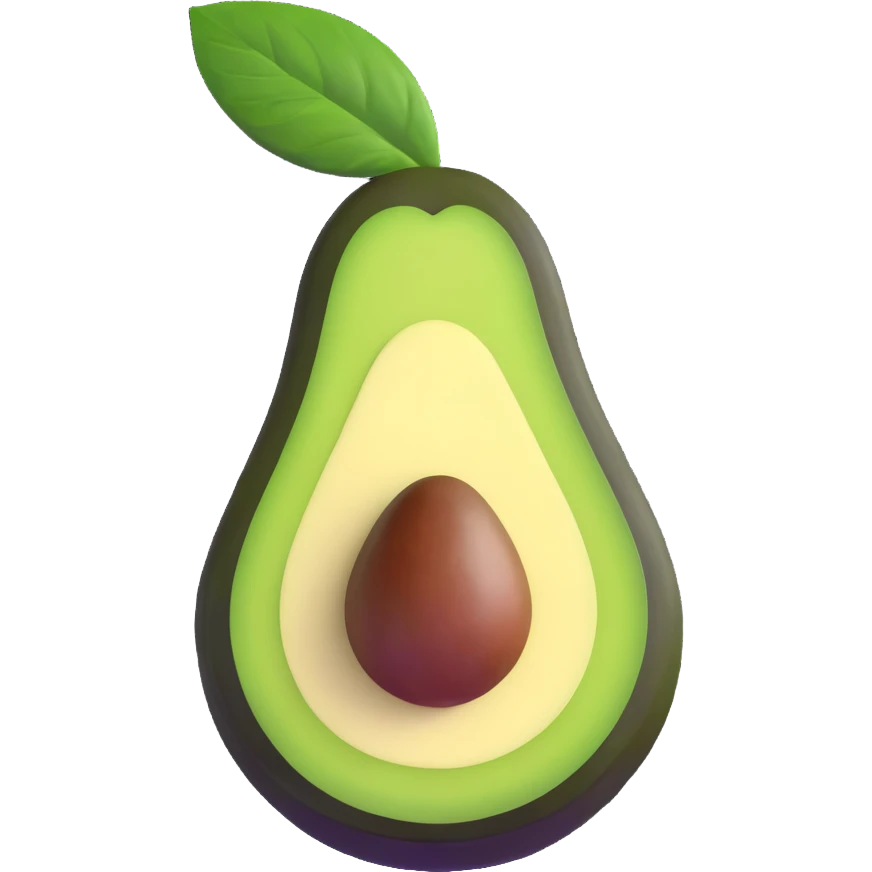 whole avocado with green exterior skin emoji