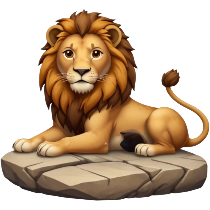 lion with its paws resting on a surface emoji