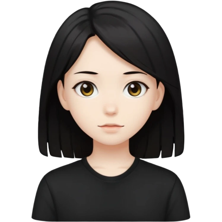 anime dark hair emoji