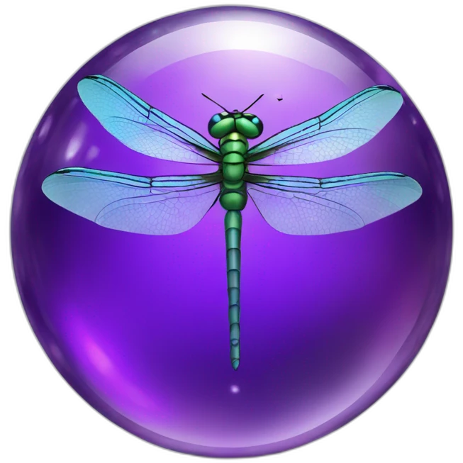 dragonfly inside a purple crystal orb emoji