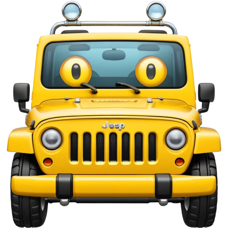 Jeep with face tongue sticking out with crazy eyes emoji