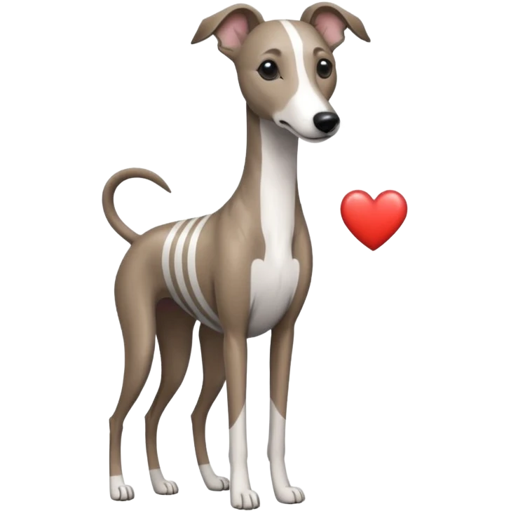 brindle stripes grey whippet heart emoji