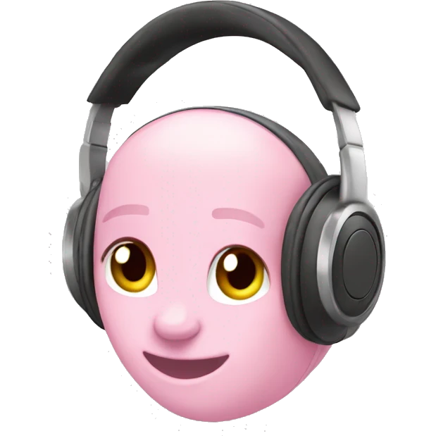 Light Pink over ear headphones with bambi emoji