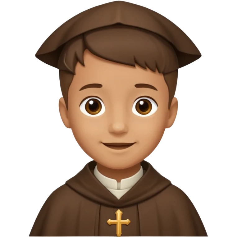 Un chico moreno con un hábito fransiscano emoji