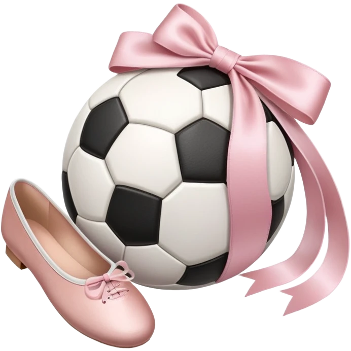 Soccer ball and ballet shoes emoji