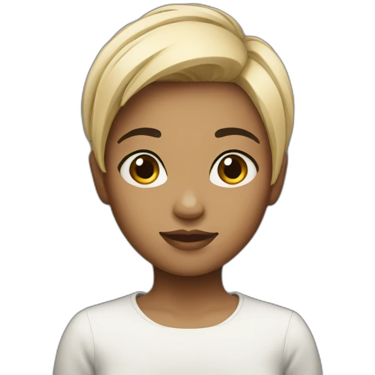 Girl with black short hair emoji