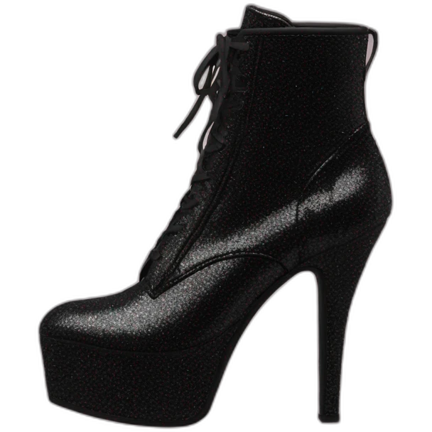 high heels boot black shimmery emoji