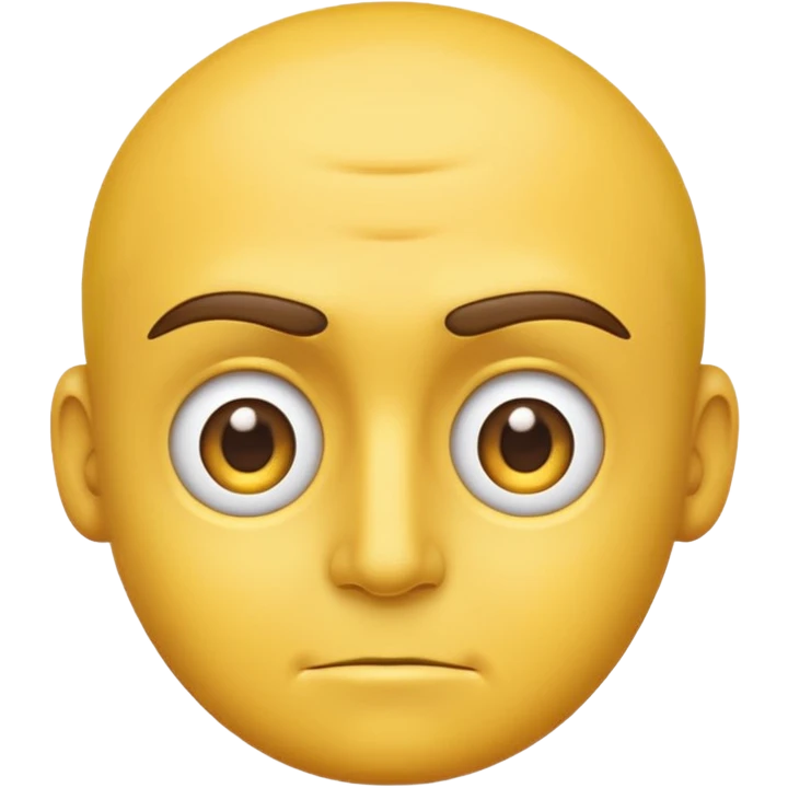 side eye emoji meme, yellow face, raised eyebrow, eyes looking to the side, subtle smirk, classic emoji style emoji