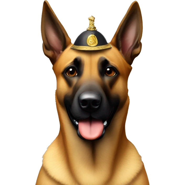 belgian malinois with sungalasses on head emoji
