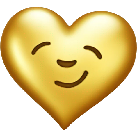 Golden Shiny heart emoji