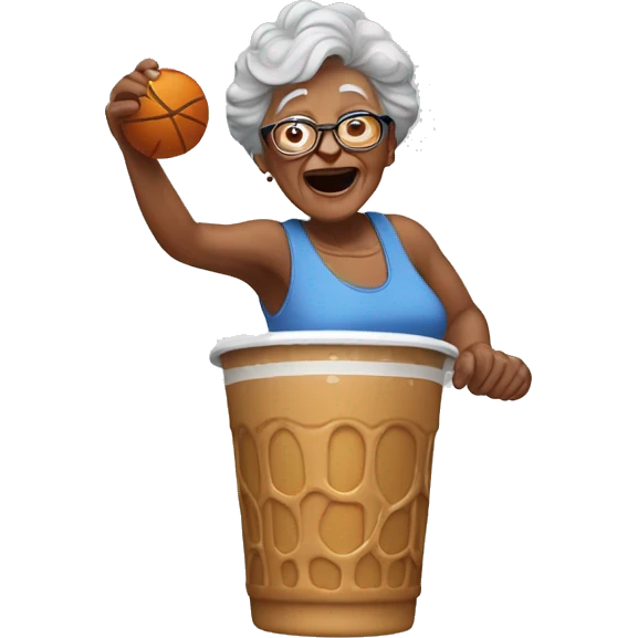 Grandma dunking emoji