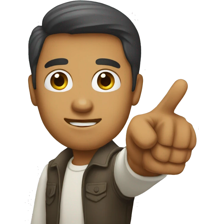 a man pointing on to something emoji