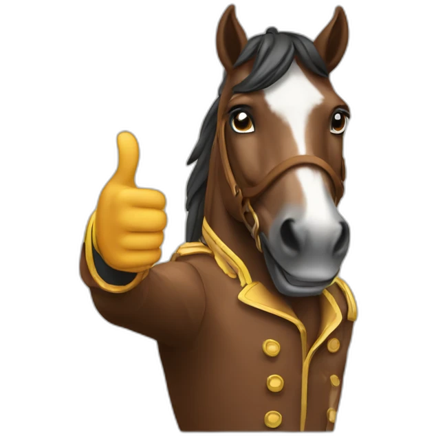 Horse rider with his thumb up emoji