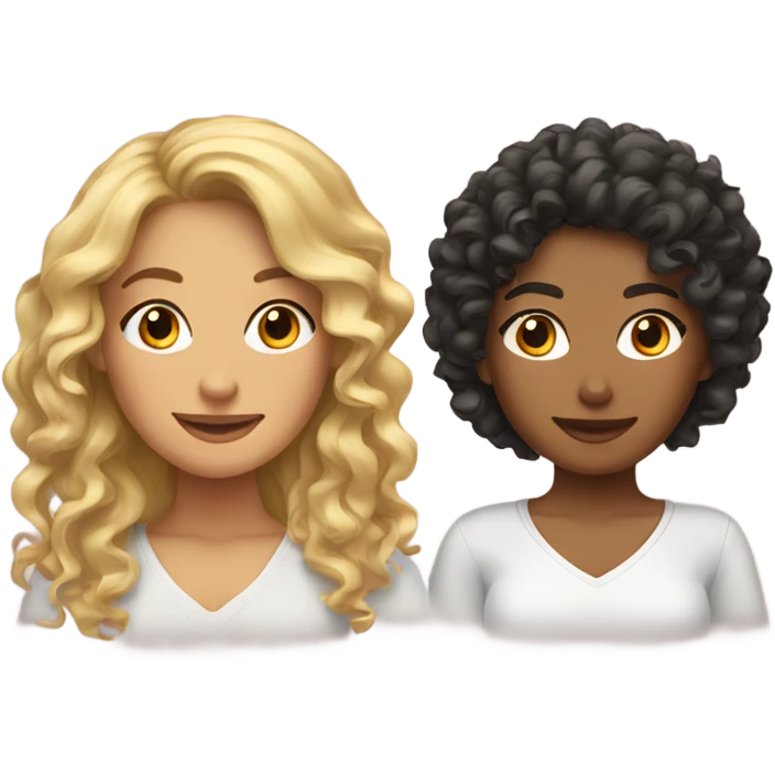 a latina girl and a curly blonde girl emoji