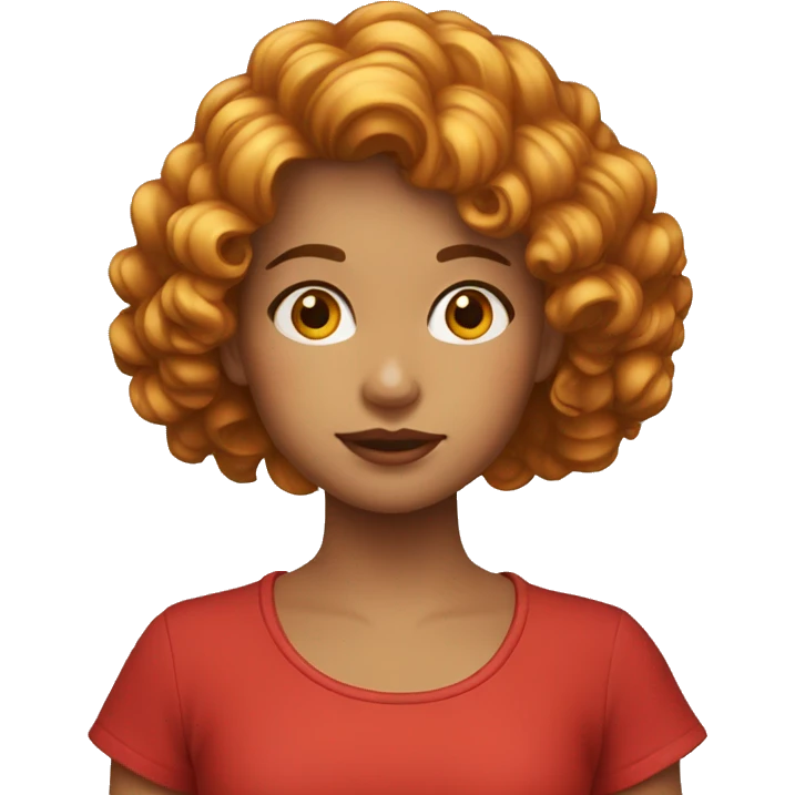 Niña de pelo rizado rojo  emoji