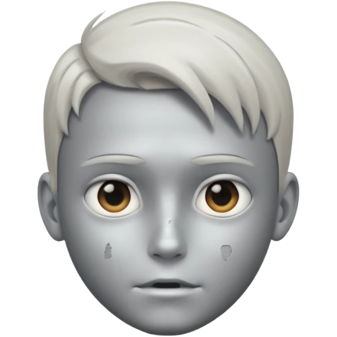 gray metal painted boy face included emoji