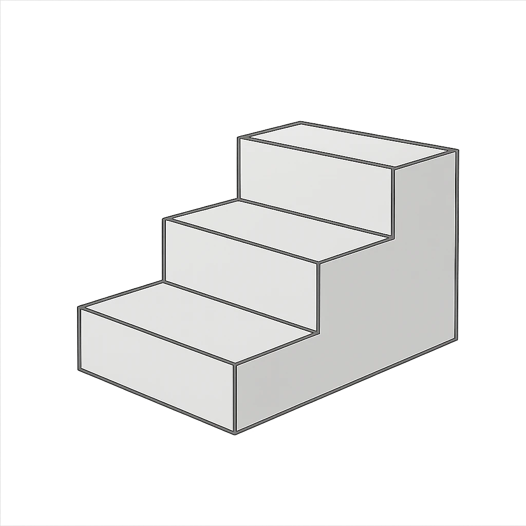 minimal 3-step stair emoji