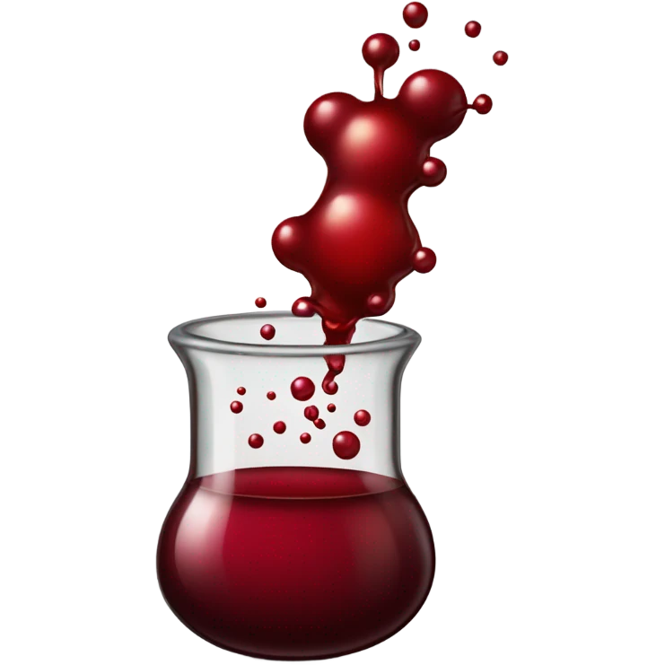 A chemical flask with blood inside and bubbles emoji