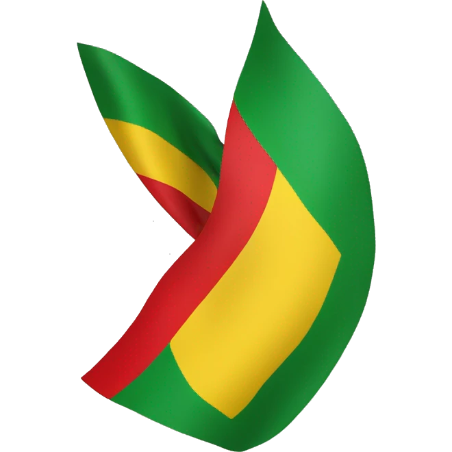 Create a flag yellow, red and green with kalinago symbol peace emoji